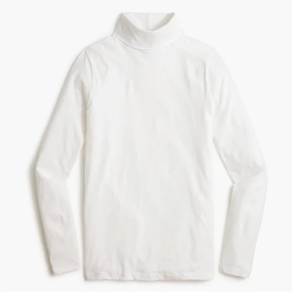 J. Crew Long Sleeve White Turtleneck - tissue crepe - Picture 3 of 3